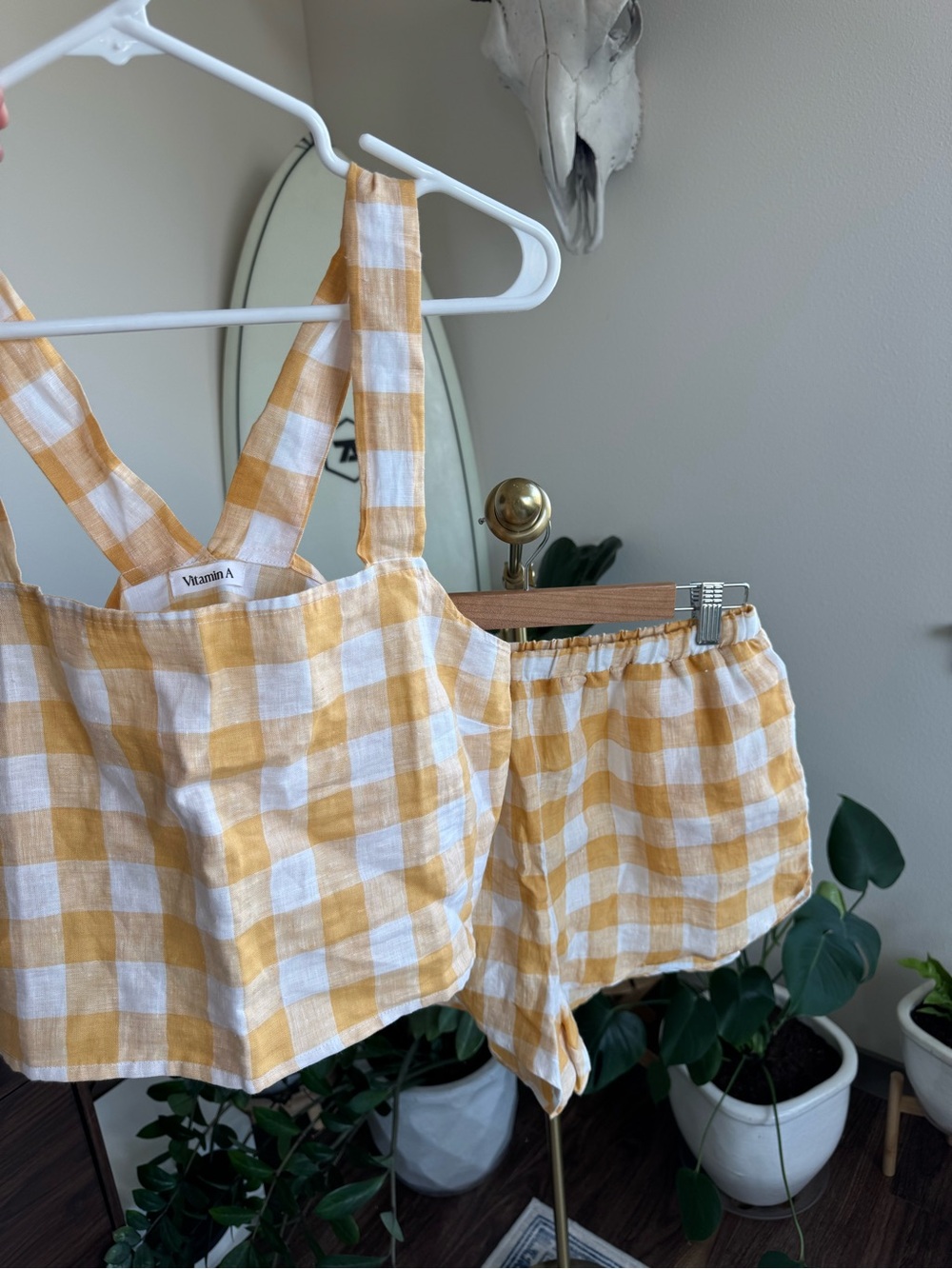 NWOT vitamin a linen gingham set